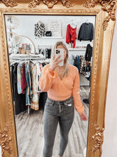 Load image into Gallery viewer, Wrap Front Peachy Keen Sweater