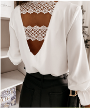 Load image into Gallery viewer, Lace Back Blouse - White