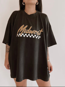 Midwest Checkered Midnight Graphic Tee