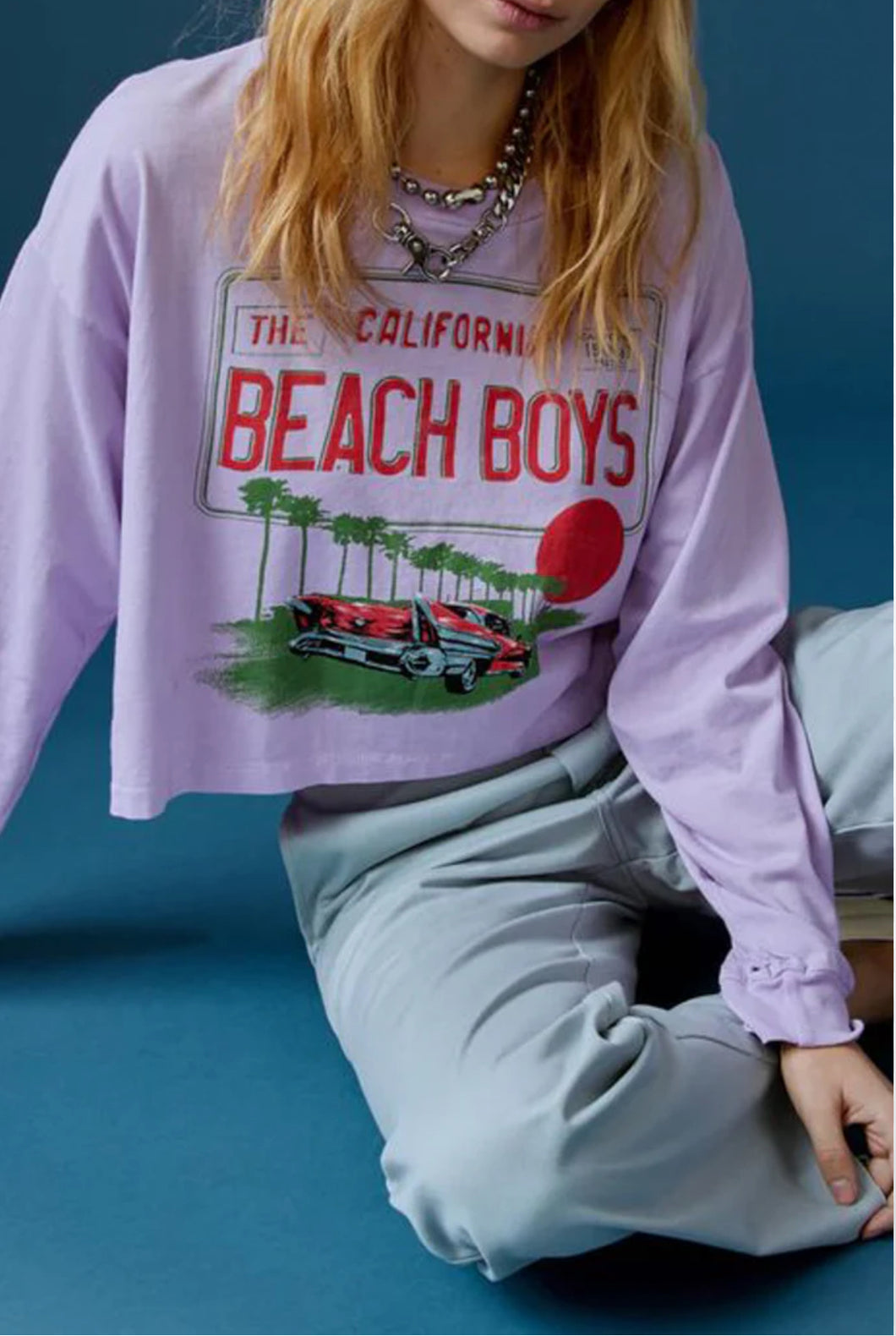 THE BEACH BOYS License Plate Crop Long Sleeve