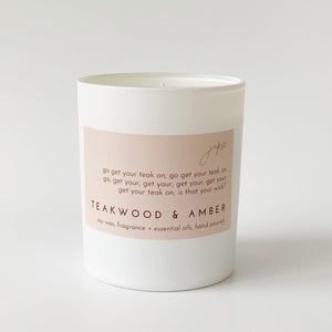 TEAKWOOD & AMBER Hand-poured Candle