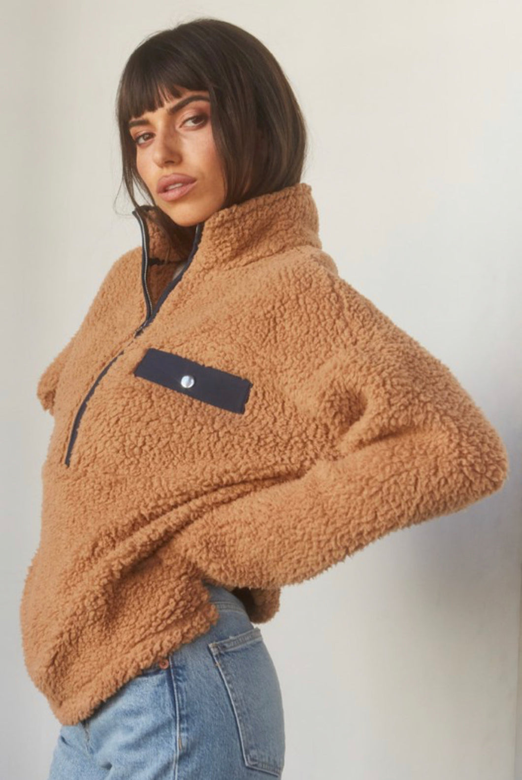 Teddy Quarter Zip Sherpa