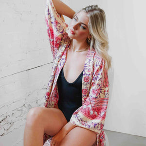 Dubai Floral Tie Kimono