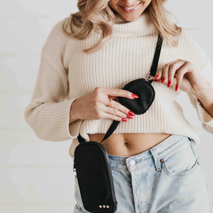 Nessa Nylon Crossbody Phone Bag // BLACK