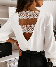 Load image into Gallery viewer, Lace Back Blouse - White