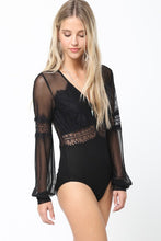 Load image into Gallery viewer, FINAL SALE - Sheer Black Lace Bodysuit