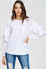 Load image into Gallery viewer, FINAL SALE - Ruffle Sleeve Pocket Top