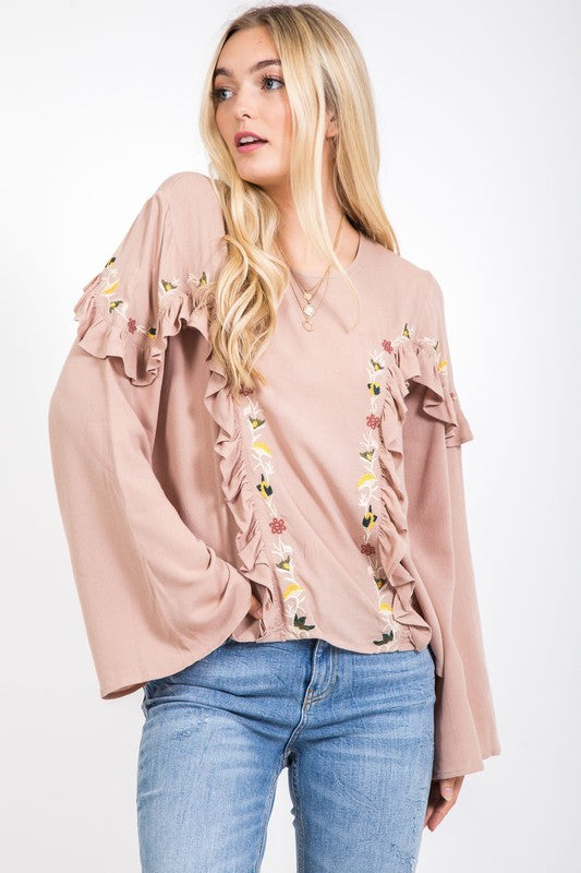 Willow Ruffle Bell Sleeve Top