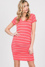Load image into Gallery viewer, FINAL SALE - Ruched Striped Dress