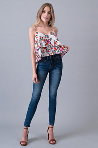 FINAL SALE -Tiered Floral Cami Top
