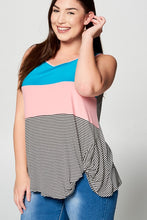 Load image into Gallery viewer, FINAL SALE - Color Block Stripe Beauties Tank