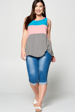 Load image into Gallery viewer, FINAL SALE - Color Block Stripe Beauties Tank