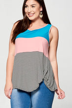 Load image into Gallery viewer, FINAL SALE - Color Block Stripe Beauties Tank