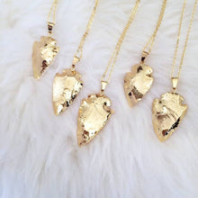 Load image into Gallery viewer, Small Gold Plated Arrowhead Necklace