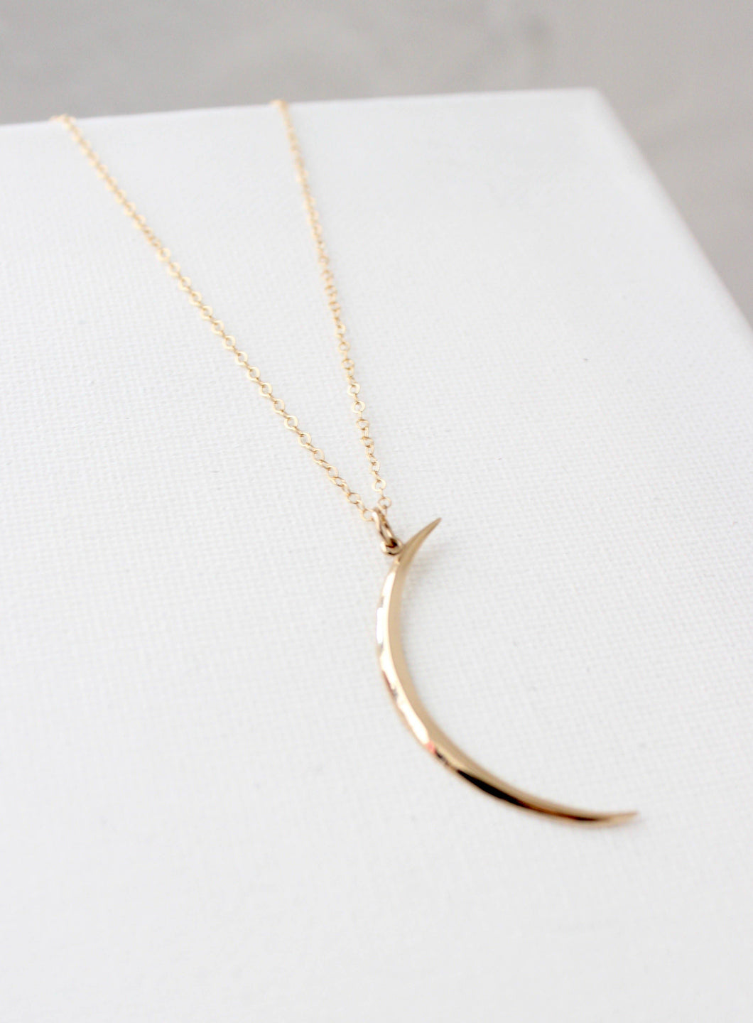 Thin Brass Crescent Necklace