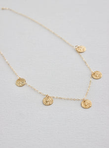 16" Gold Filled Chain + Coin Necklace