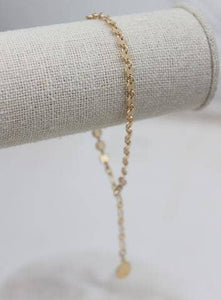 Gold Filled Round Textured Disc Bracelet