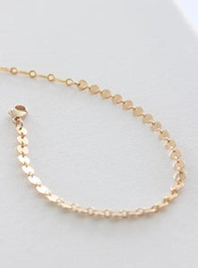 Gold Filled Round Textured Disc Bracelet