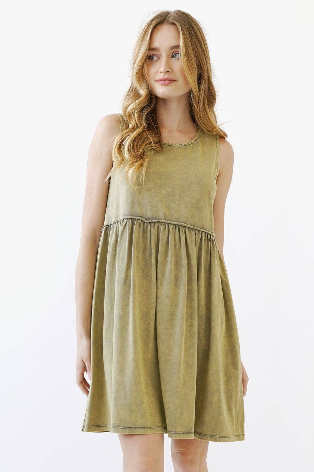 Olive Washed Dress