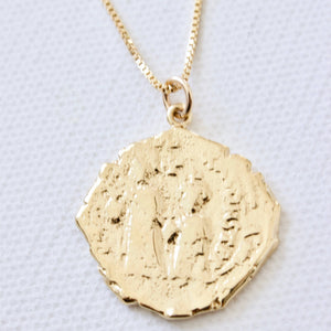 Large Vintage Replica Coin Necklace // 18” Box Chain
