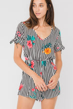 Load image into Gallery viewer, FINAL SALE - Striped Floral Romper