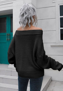 Off-Shoulder Knit Sweater