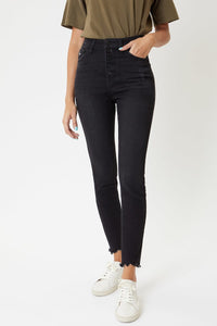 FINAL SALE - JENNA. Black Button Jeans