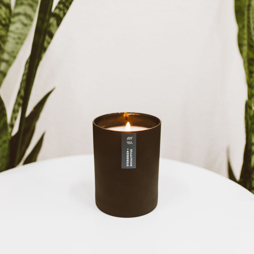 Evergreen + Eucalyptus Matte Black Tumbler Candle