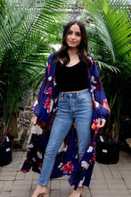 Load image into Gallery viewer, KK Wrap Front Kimono // Blue Floral