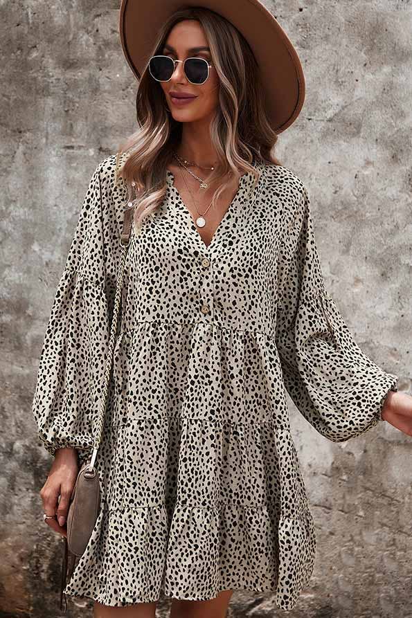 Leopard Print Tiered Dress Leopard Print Tiered Dress
