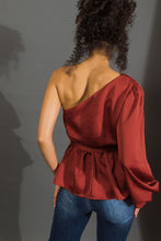 Load image into Gallery viewer, Red Red Wine Asymmetrical Peplum