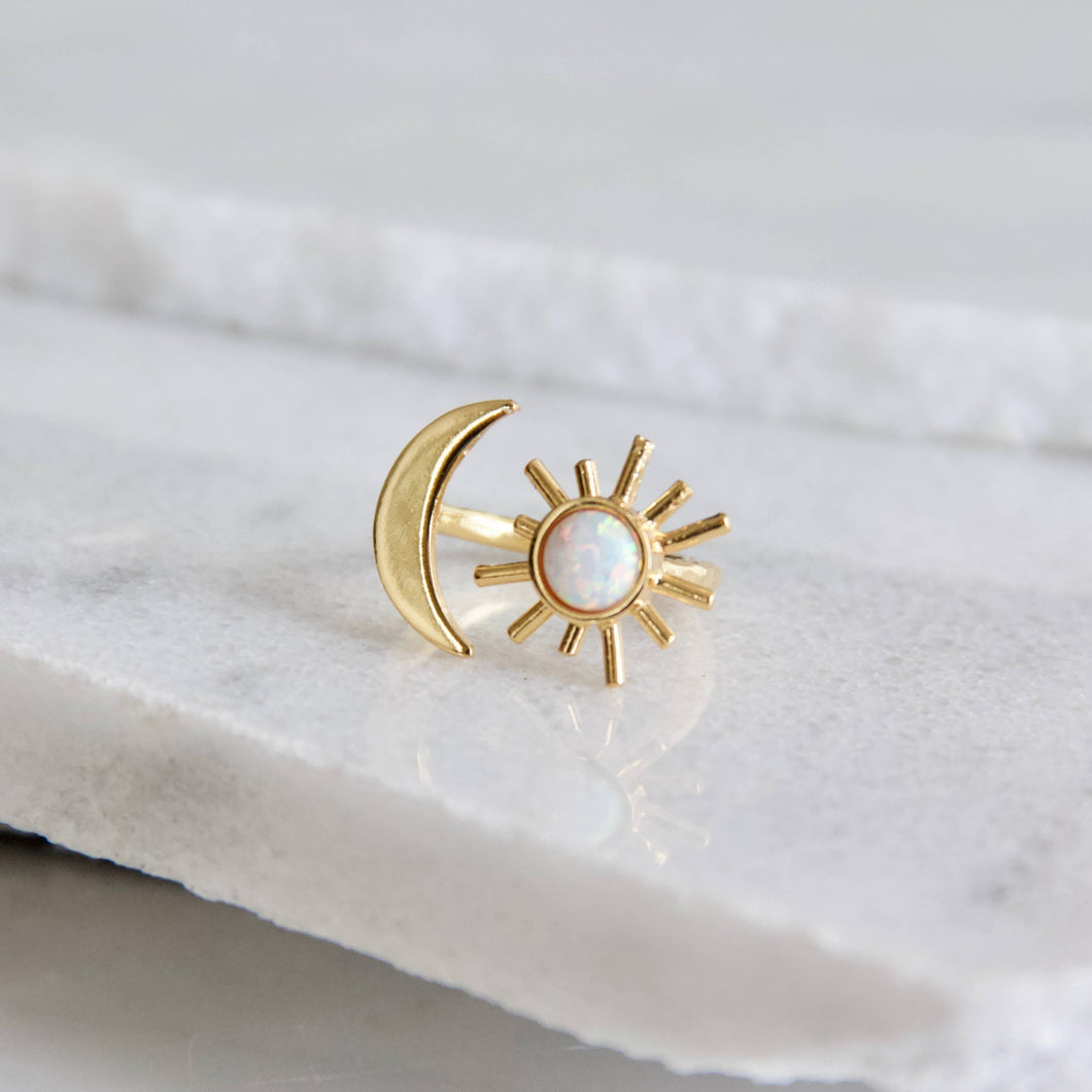 Opal Sun and Moon Ring