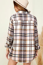 Load image into Gallery viewer, Pink + Mocha Plaid Shacket