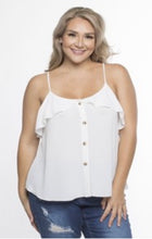 Load image into Gallery viewer, FINAL SALE -Cream Ruffle Tank