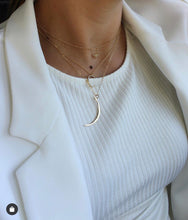Load image into Gallery viewer, Thin Brass Crescent Necklace