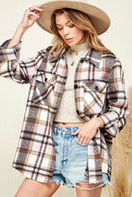 Load image into Gallery viewer, Pink + Mocha Plaid Shacket // BEAUTIES
