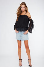 Load image into Gallery viewer, Sadie Lace Up Ruffle Top