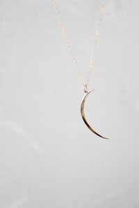 Thin Brass Crescent Necklace
