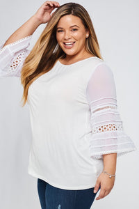 Serenity Lace Bell Sleeve Top // Beauties