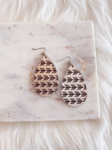 Metallic + Arrow Leather Earrings