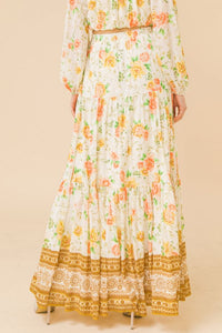 FINAL SALE - Boho Floral Woven Maxi Skirt