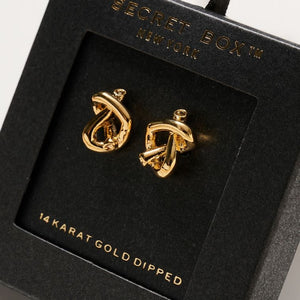 Gold Dip Knot Stud Earrings