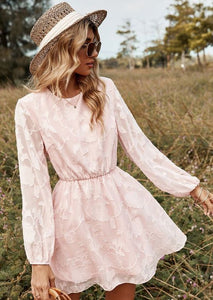 Pastel Floral Embroidery Dress