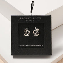Load image into Gallery viewer, White Gold Dip Knot Stud Earrings