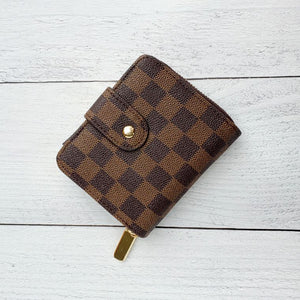 The Checkered Wallet - Brown