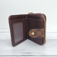 Load image into Gallery viewer, The Checkered Wallet - Brown