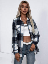 Load image into Gallery viewer, Wide Plaid Print Shacket - Black